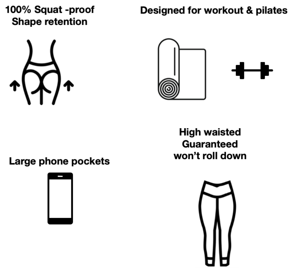 icons of the product features